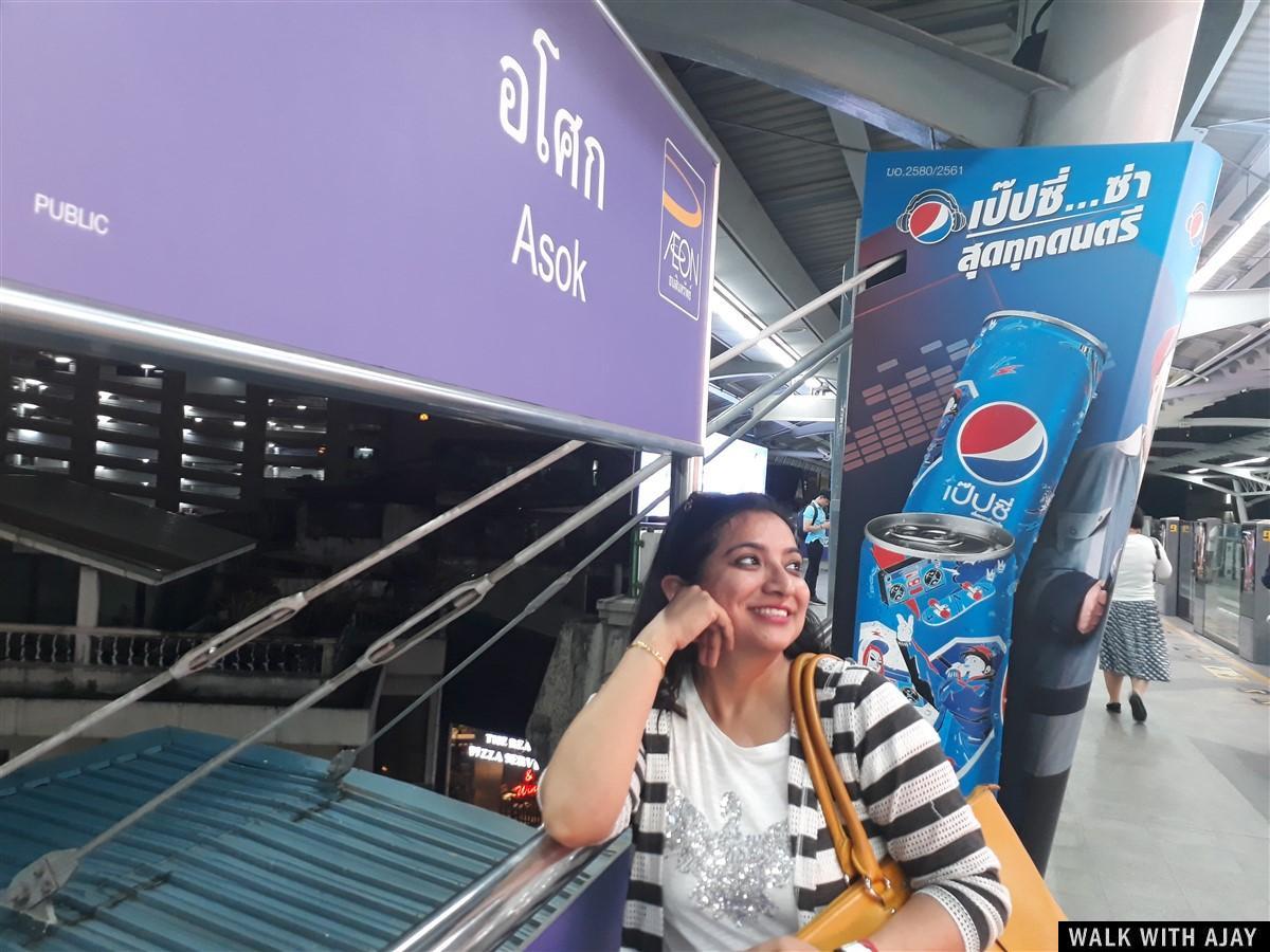 My sister standing at Nana BTS Station