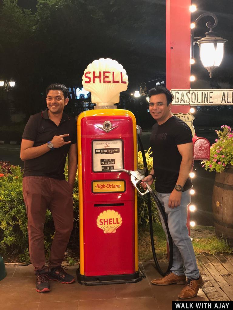 We both at shell filling station at Chocolate Ville