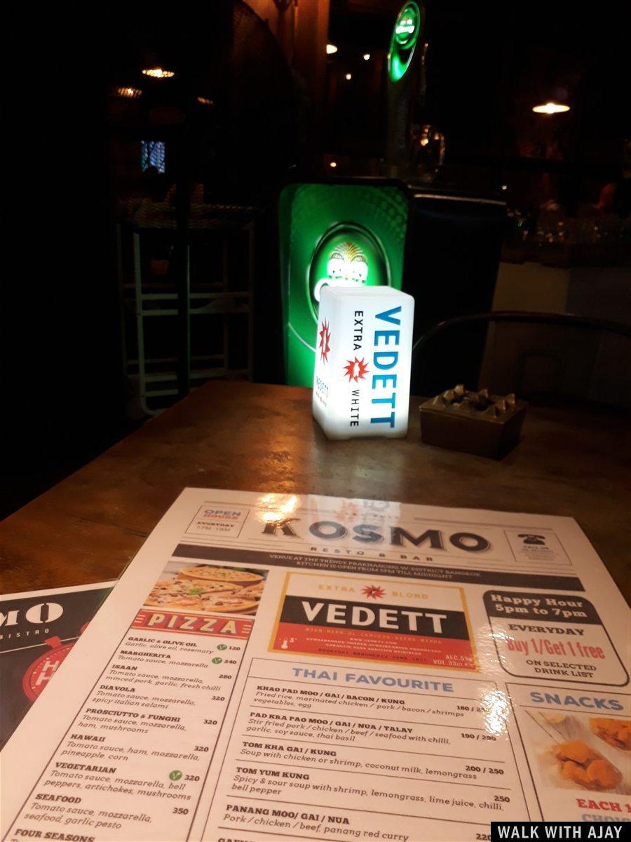 Chillout in W District : Bangkok, Thailand (Jul’19) 2 Menu of a food and happy hours with buy 1 get 1 offer. Not a bad deal!!