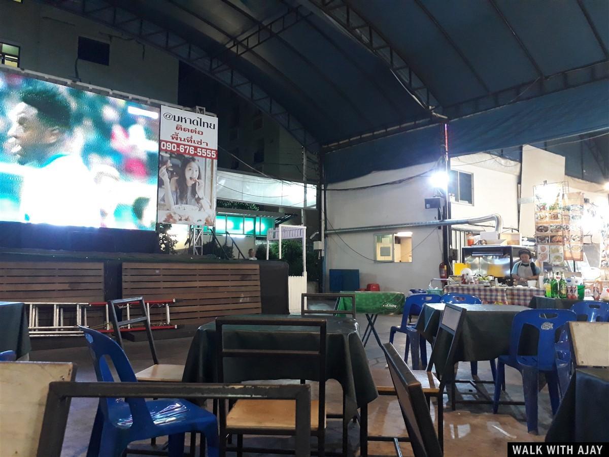 Enjoy your food with a football match or movies on big screen
