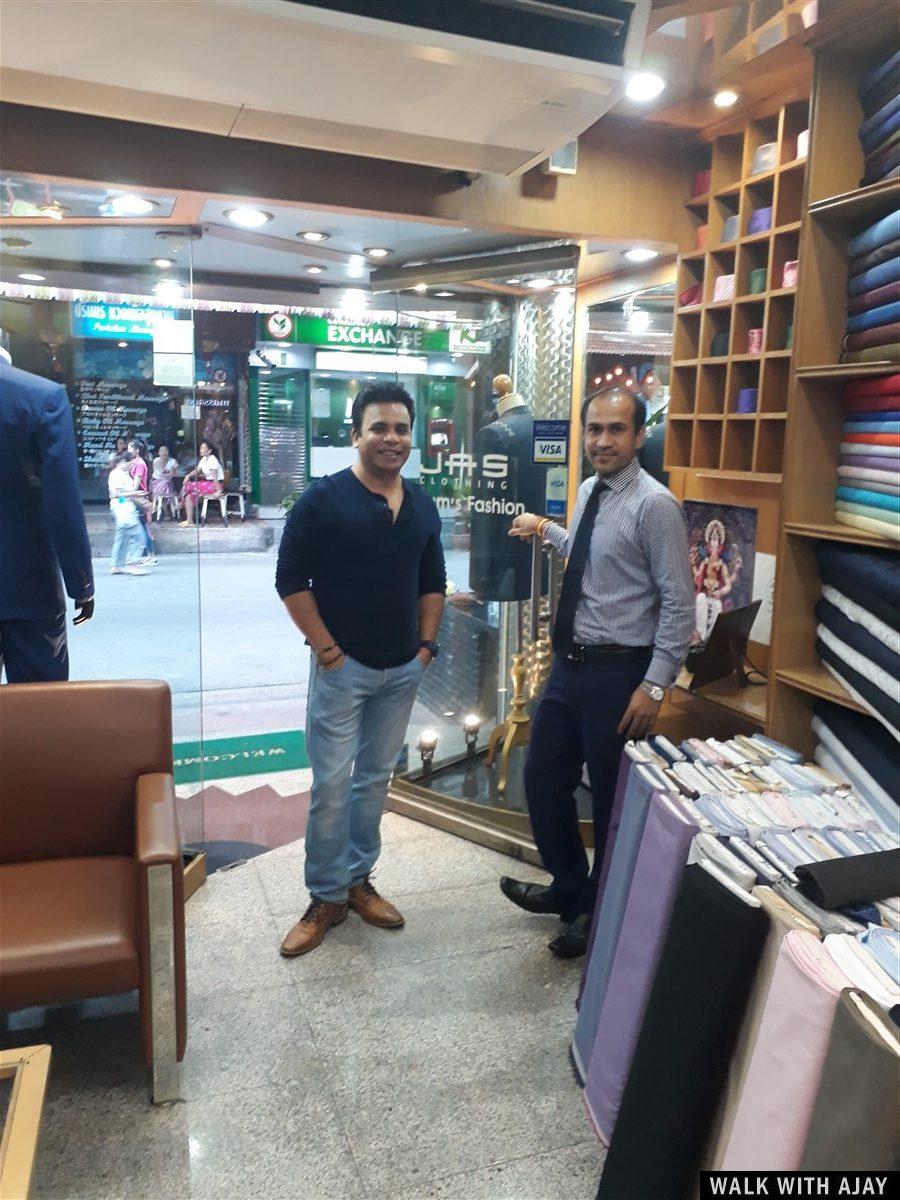 Front view of shop with Mr. Shanu , you can see it’s on main road