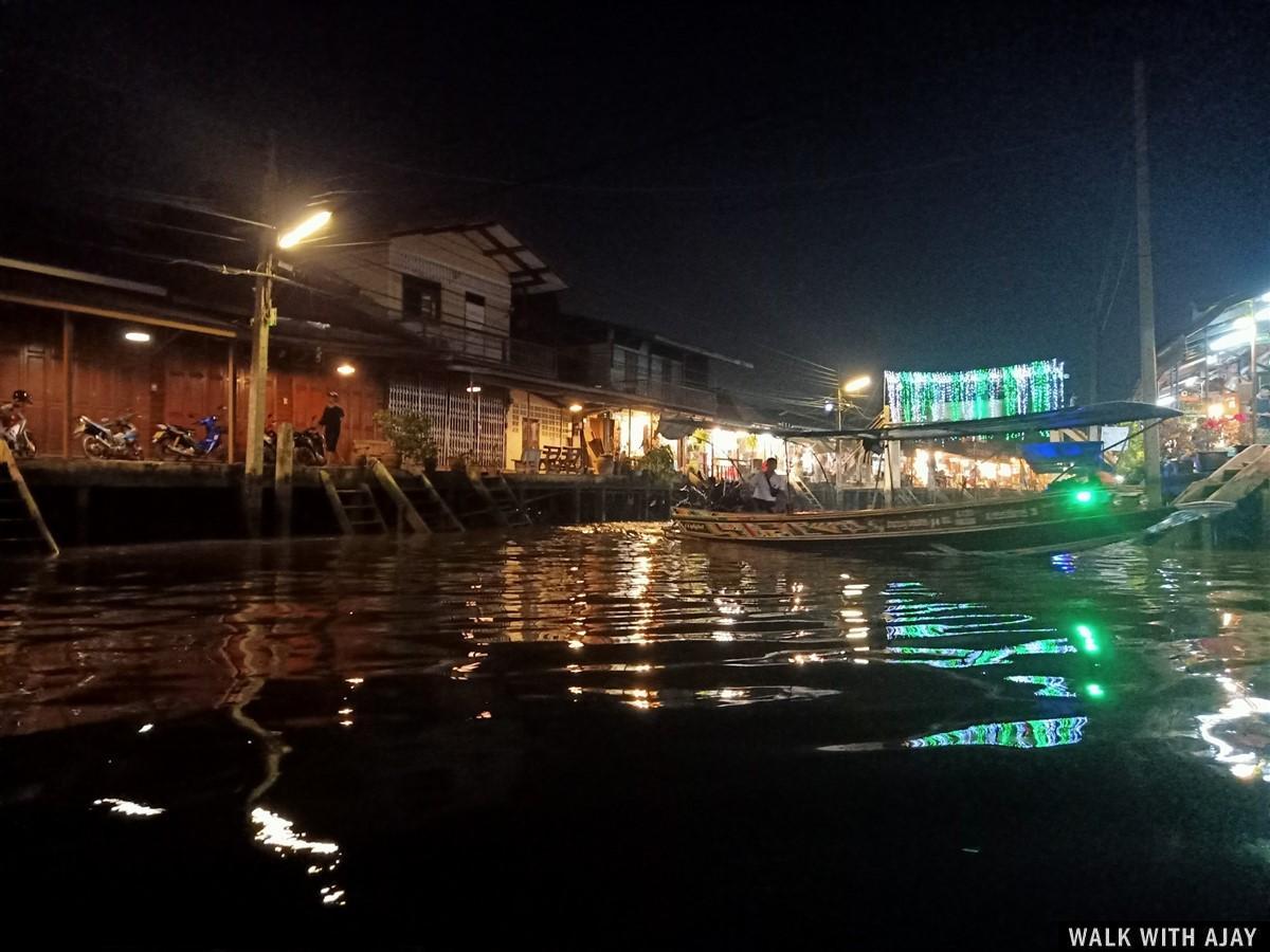 Picture of floating markets, while tried boating ride in the evening.